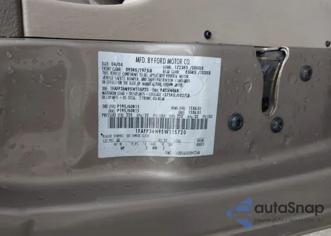 2005 Ford Focus Zxw from USA, damaged, VIN 1FAFP36N95W115720